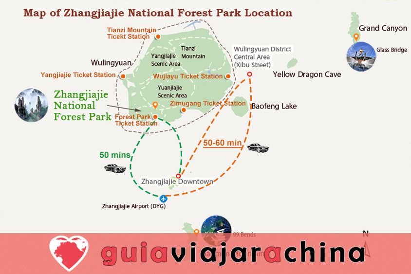 Montañas del Avatar, Cómo visitar el Avatar Zhangjiajie, China