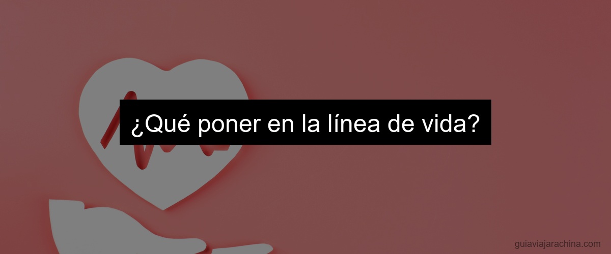 ¿Qué poner en la línea de vida?